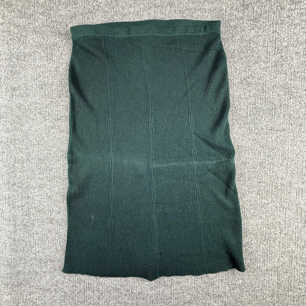 VTG Linea By Louis Dell'Olio Skirt Womens Medium Green Knit Midi Elastic Waist